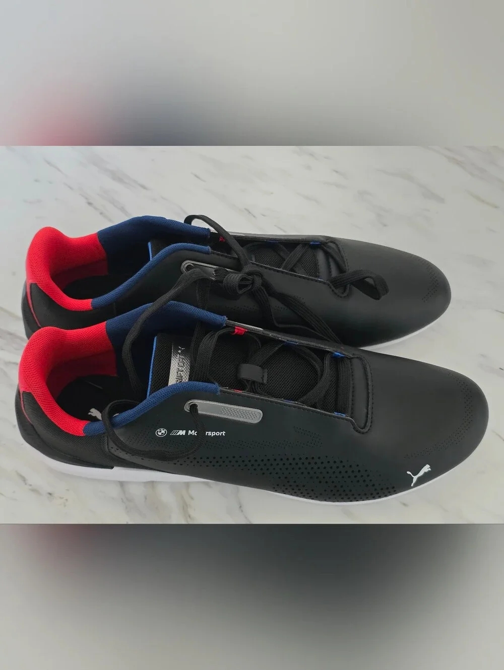 Puma Black Motorsport Sneakers with Red and Blue Accents